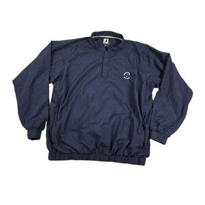 Footjoy Navy Blue Windbreaker Jacket Mens XL Nylon Embroidered Outdoor Golf Club
